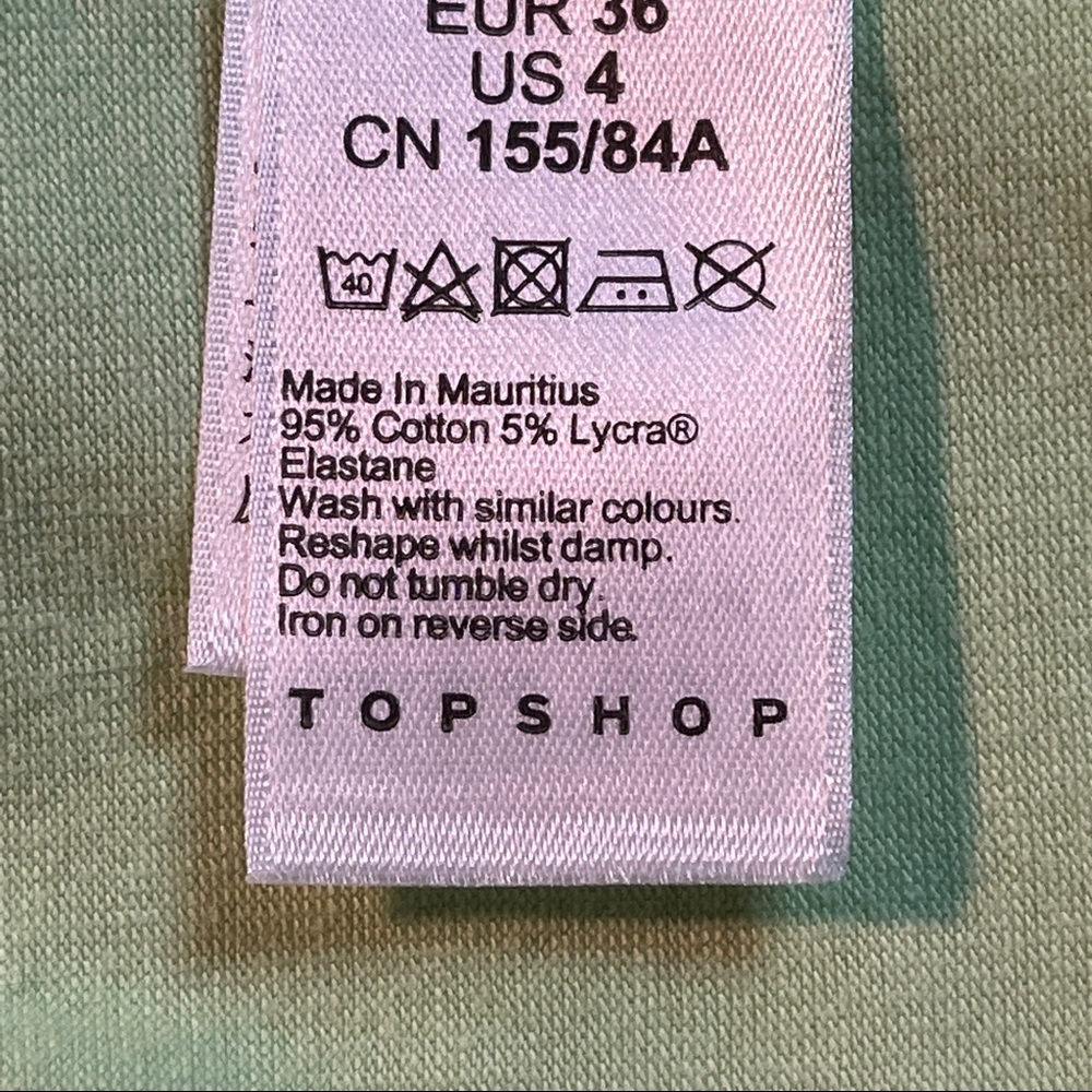 TOPSHOP Mint Green Tank Top Size 4 - Picture 4 of 4